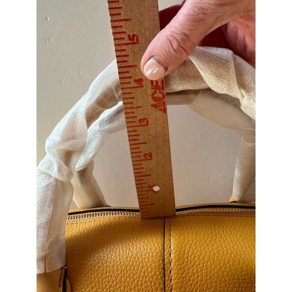 NEW Michael Kors Hyde large pebble leather satchel bag golden rod designer - Picture 13 of 16